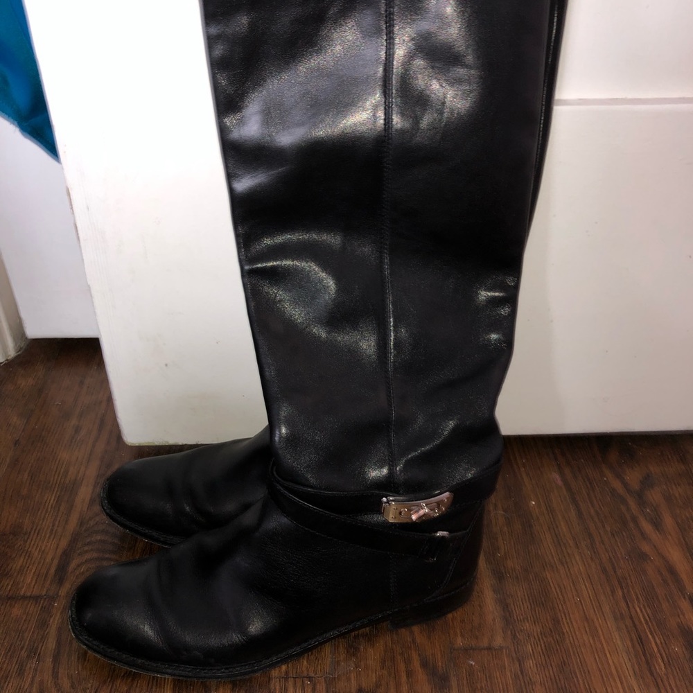Coach black leather boots size 9